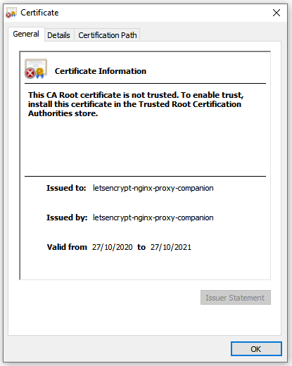 self-signed certificate